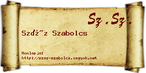 Száz Szabolcs névjegykártya